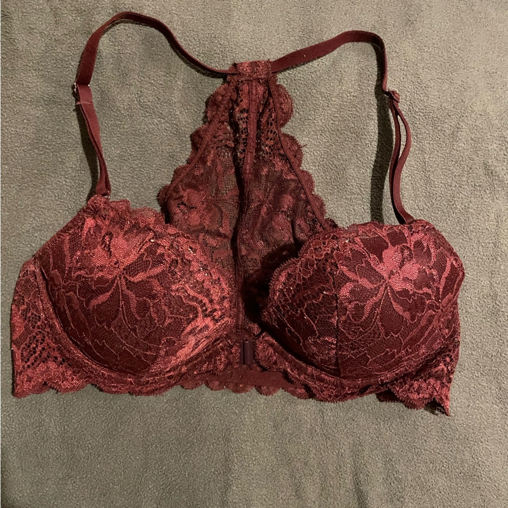 Victoria secret pink front closure lace back bra-  32C